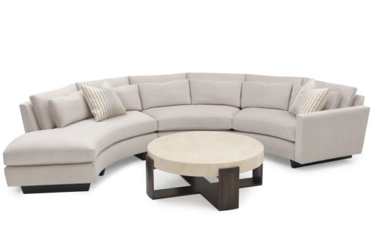 Valeria 2pc Curved Bumper Sectional (With Santa Cruz Table) - Rene Cazares