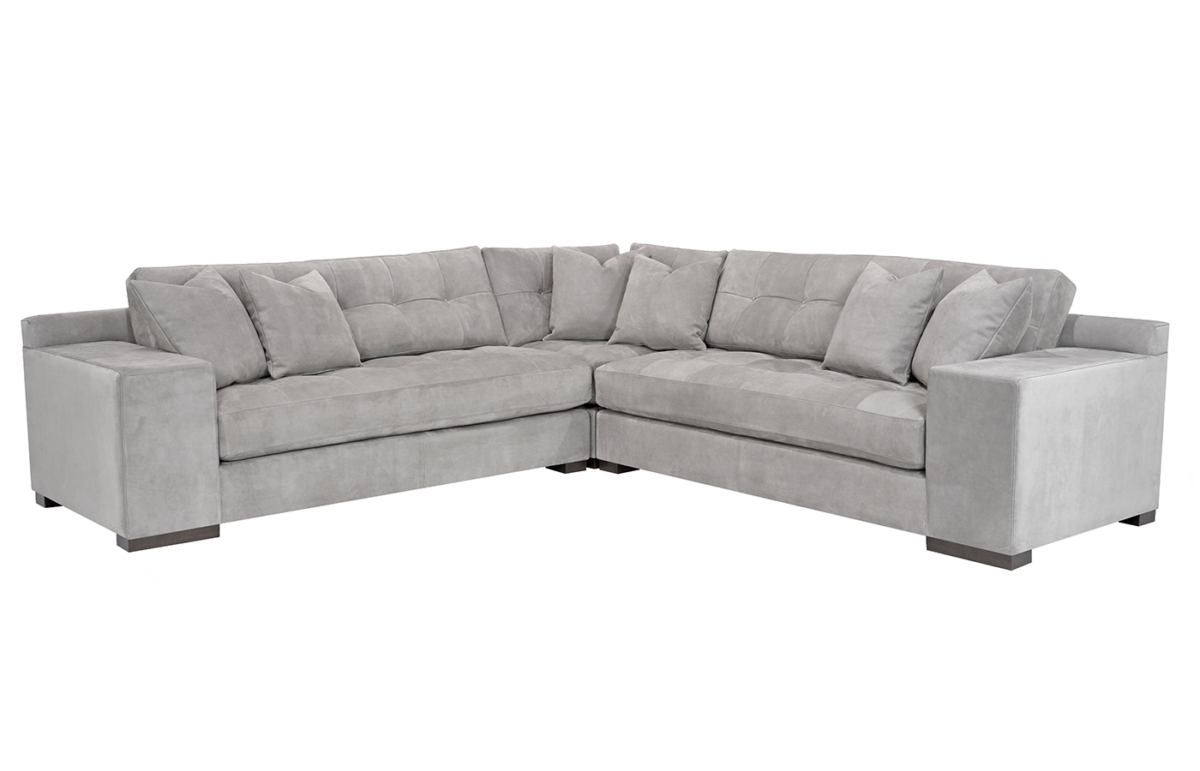 Koda (Wood Leg) 3pc Sectional (Leather)