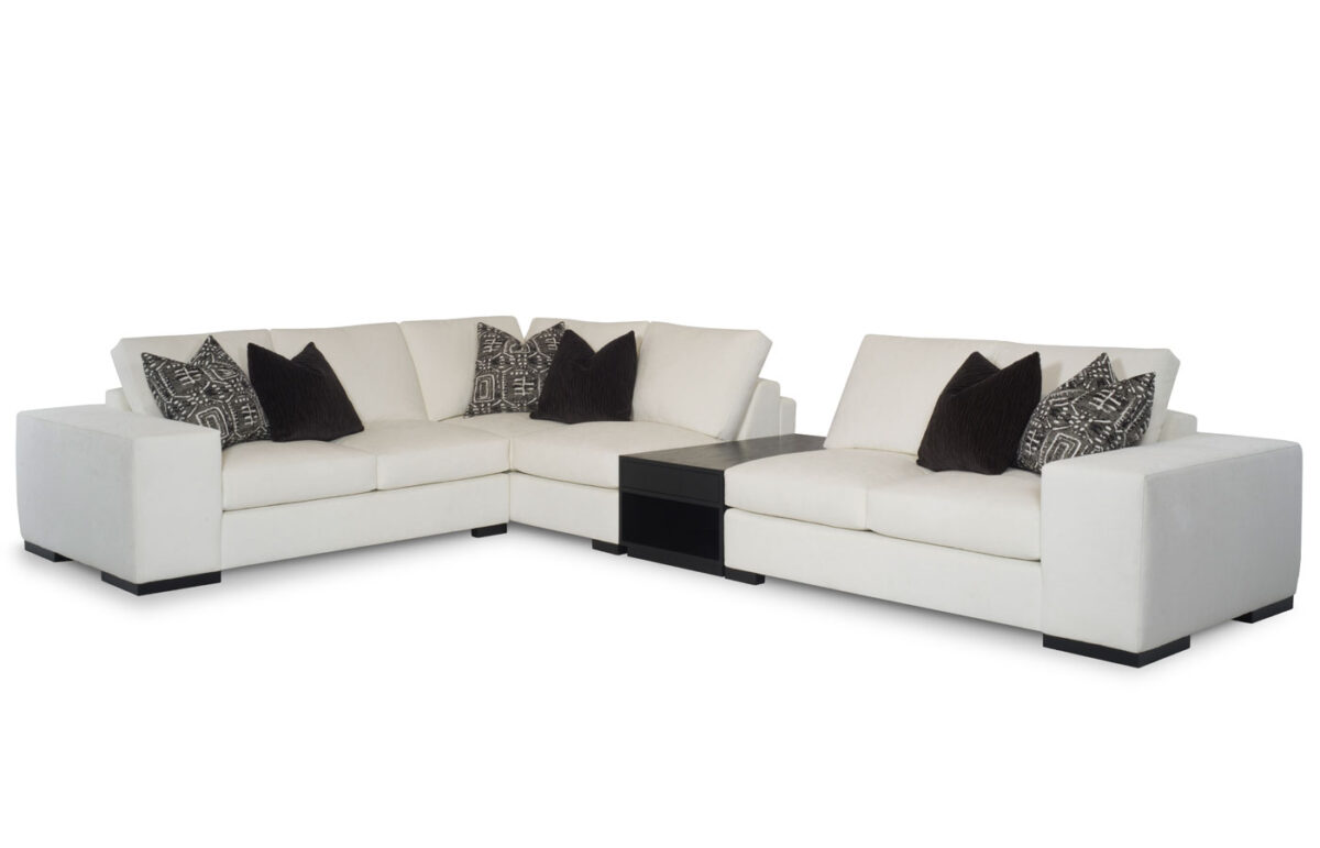 Carbon (Wood Leg) 3pc Sectional (With Cuba Table)