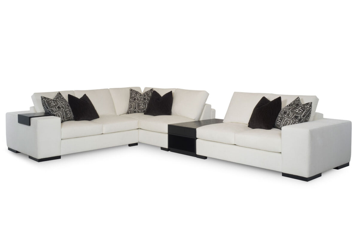 Carbon (Wood Leg) 3pc Sectional (With Cuba Table & Optional Arm Tray)