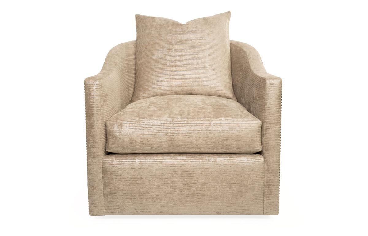 Caiden Upholstered Petite Chair & Swivel Chair (With Optional Decorative Nails)