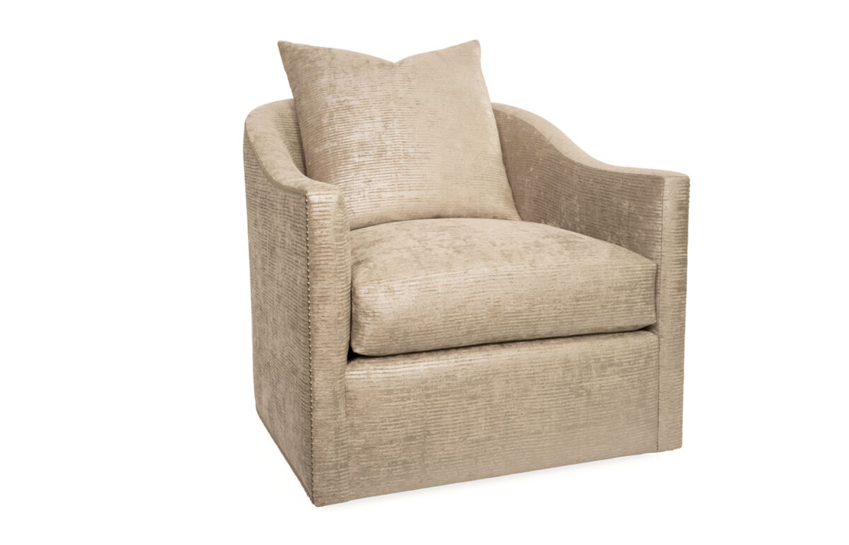 Caiden Upholstered Petite Chair & Swivel Chair (With Optional Decorative Nails) - Image 2