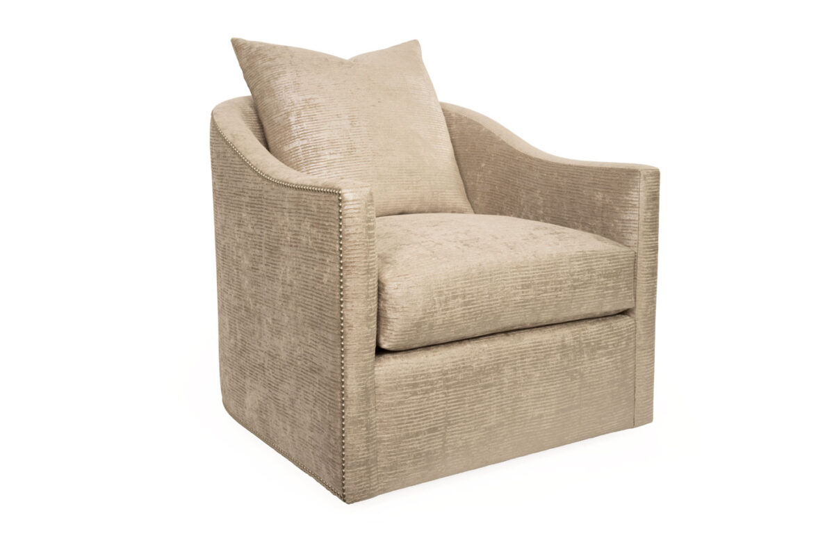 Caiden Upholstered Petite Chair & Swivel Chair (With Optional Decorative Nails) - Image 3