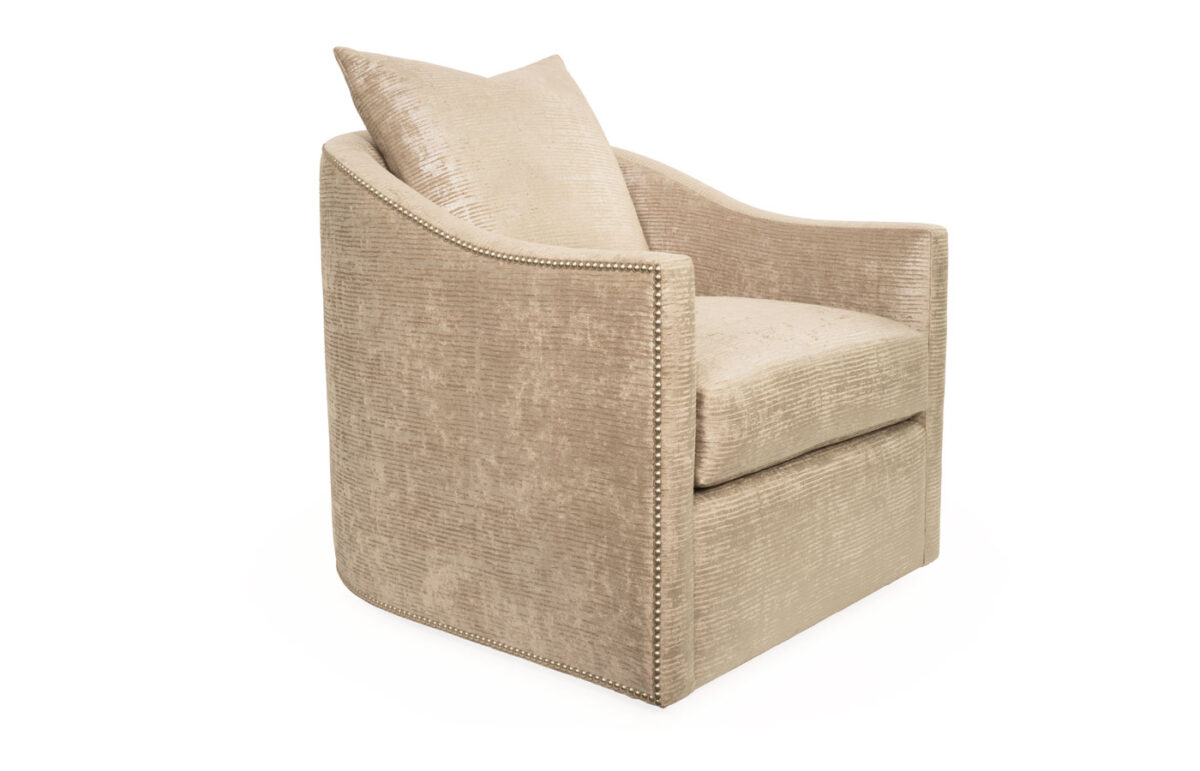 Caiden Upholstered Petite Chair & Swivel Chair (With Optional Decorative Nails) - Image 4