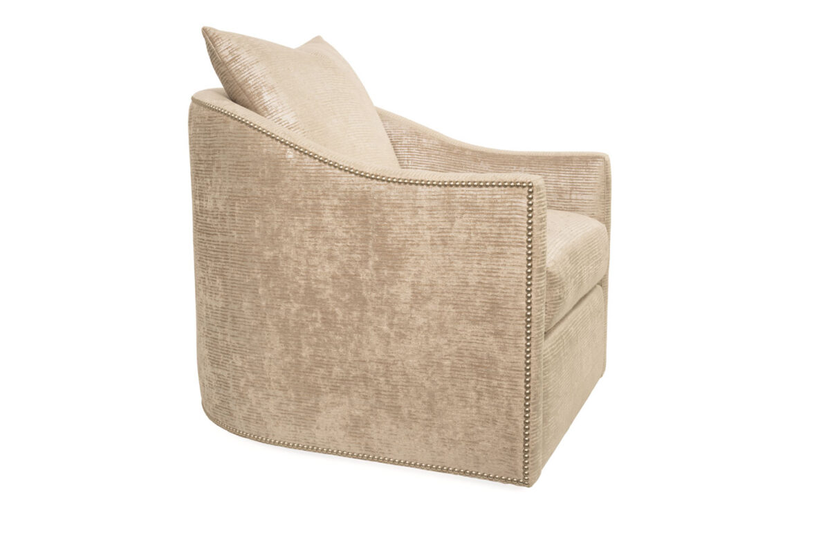 Caiden Upholstered Petite Chair & Swivel Chair (With Optional Decorative Nails) - Image 5