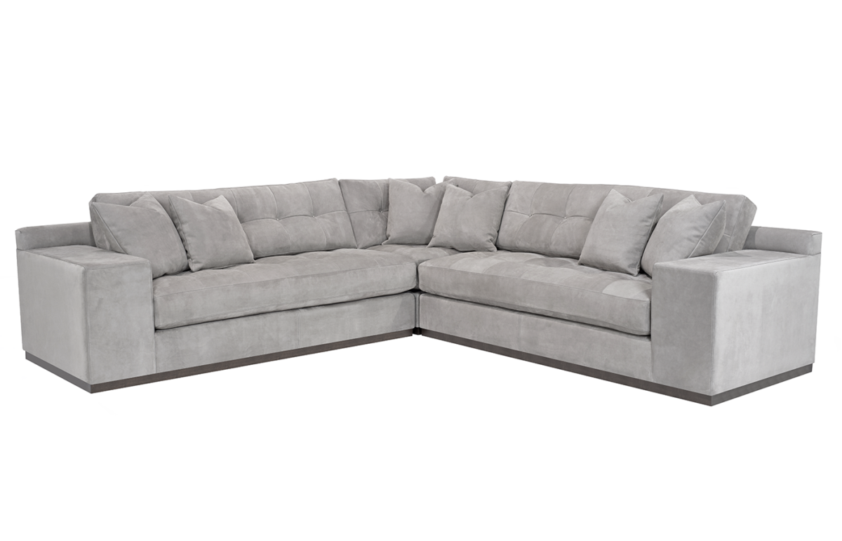 Koda (Wood Base) 3pc Sectional (Leather)