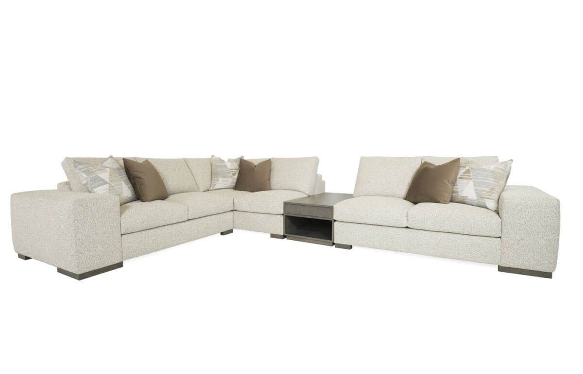 Carbon (Wood Leg) 3pc Sectional (With Cuba Table)