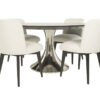 Harlow Dining Table (Hammered Polished Nickel) & Tang Dining Side Chairs - Image 2