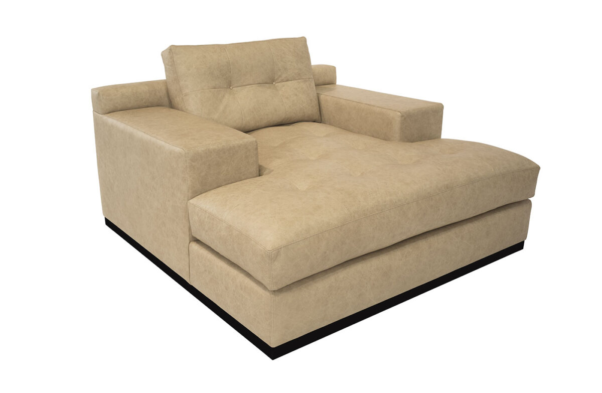 Koda (Wood Base) 2 Arm Chaise (Leather)