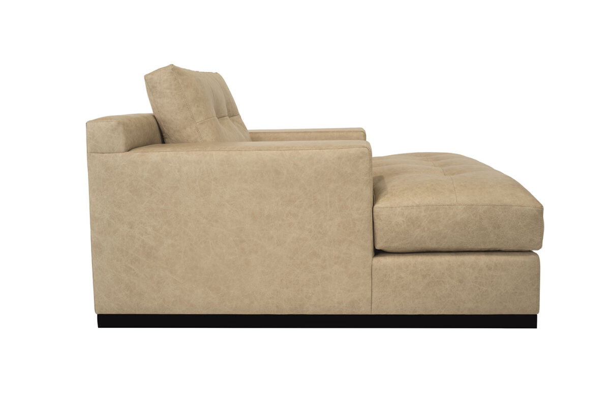 Koda (Wood Base) 2 Arm Chaise (Leather) - Image 3