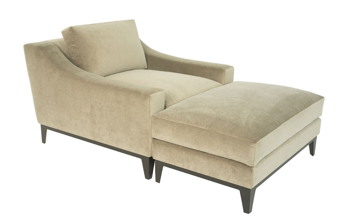 Boulevard (Iron Base) Chair & Ottoman (Velvet)