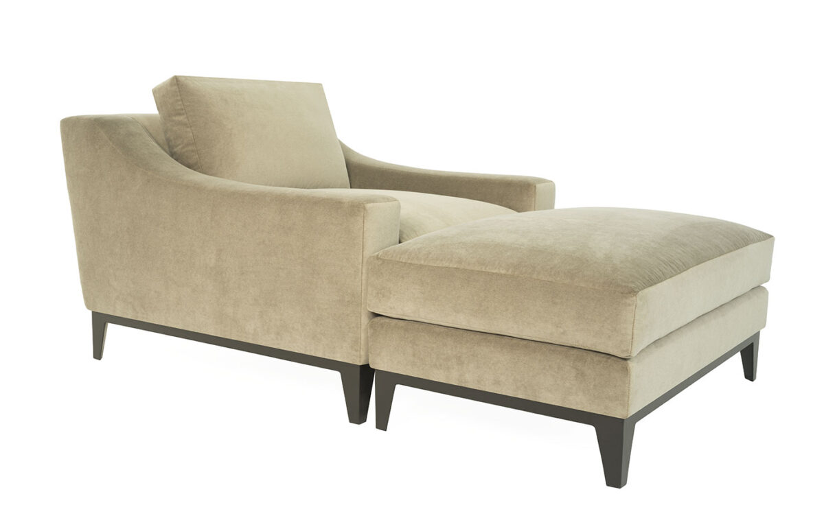 Boulevard (Iron Base) Chair & Ottoman (Velvet) - Image 2