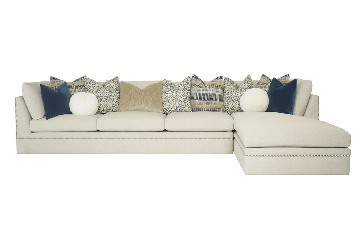 Conner 2pc Chaise Sectional (With Optional Nail Trim)