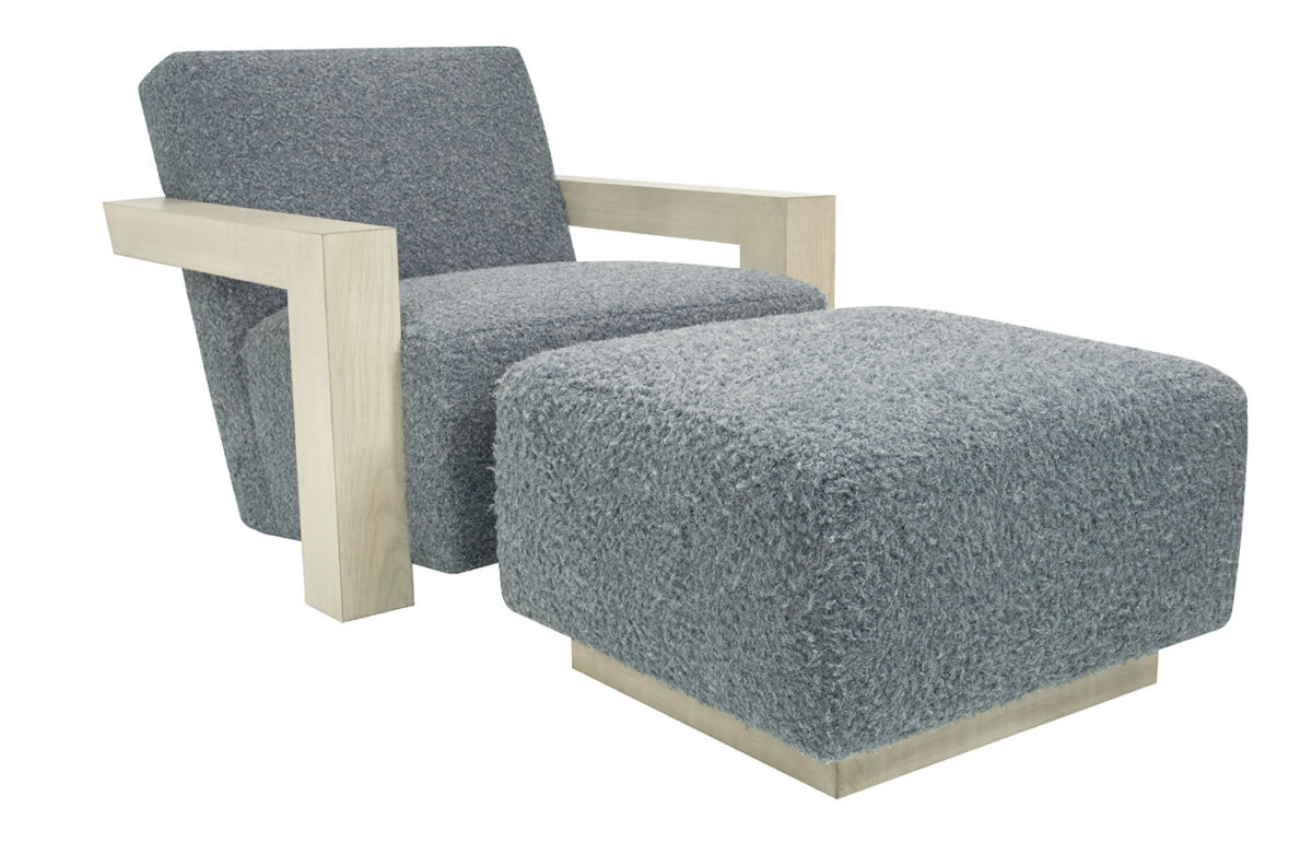 Leon (Wood Arm) Chair & Ottoman