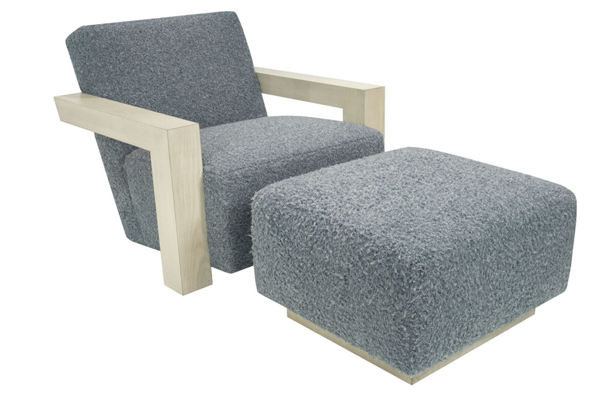 Leon (Wood Arm) Chair & Ottoman - Image 2