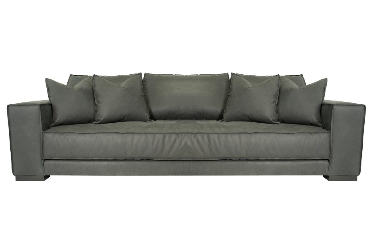Hamptons (Wood Leg) Leather Sofa (3/1)  <span style="color: #ff0000;">New!</span>