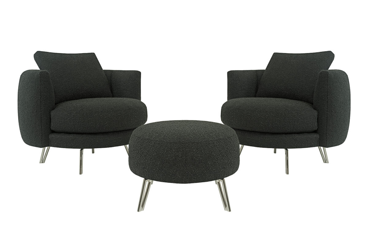 Lotus Swivel Chairs & Ottoman