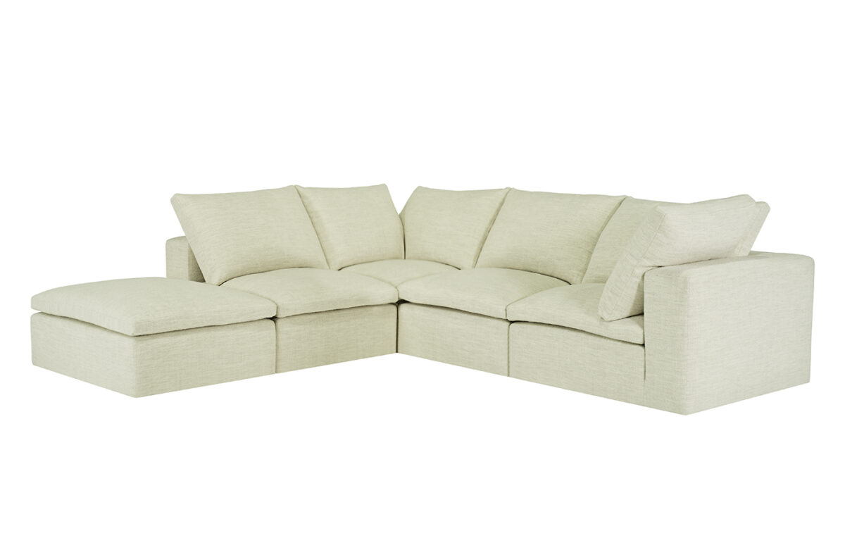 Malibu 5pc Modular Sectional (Tuxedo Arm with Bumper Ottoman) <span style="color: #ff0000;">New!</span>