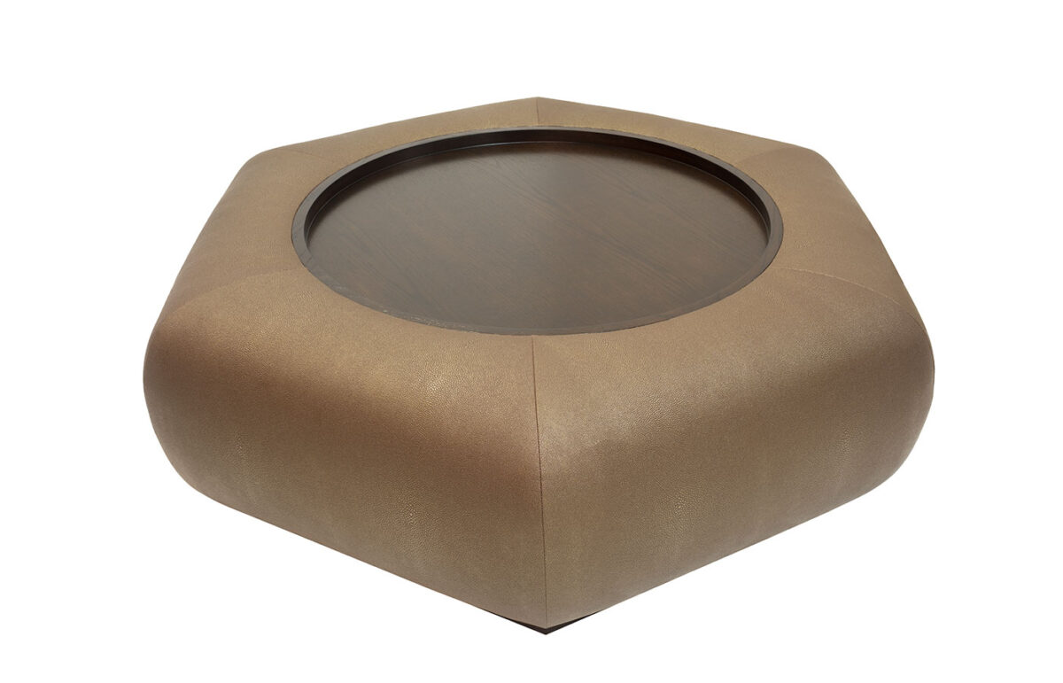 Hublot (Wood Base) Cocktail Ottoman <span style="color: #ff0000;"> New!</span>