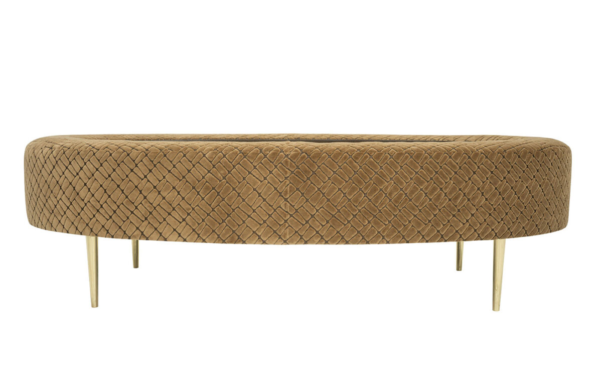 Leia (Brass Leg) Oval Cocktail Ottoman <span style="color: #ff0000;"> New!</span> - Image 2