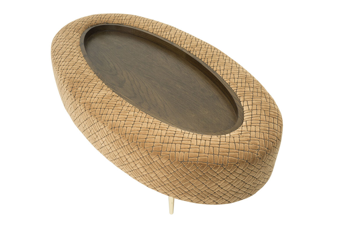 Leia (Brass Leg) Oval Cocktail Ottoman <span style="color: #ff0000;"> New!</span> - Image 3