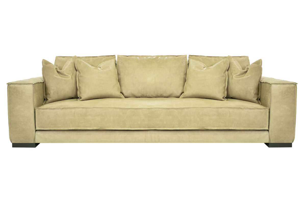 Hamptons (Wood Leg) Leather Sofa <span style="color: #ff0000;">New!</span>