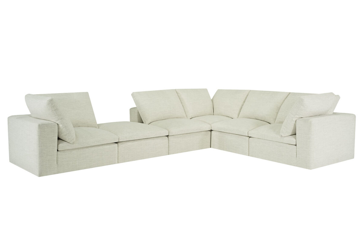 Malibu 6pc Modular Sectional (Tuxedo Arm with Bumper Ottoman) <span style="color: #ff0000;">New!</span>