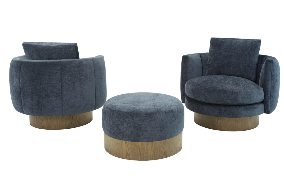 Puff Swivel Chairs & Ottoman - Image 2