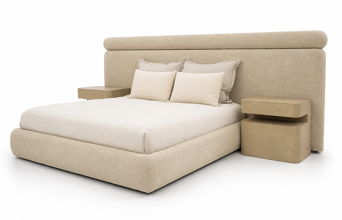 Barrel Bed with Plinth Nightstands <span style="color: #ff0000;">New!</span> - Image 3